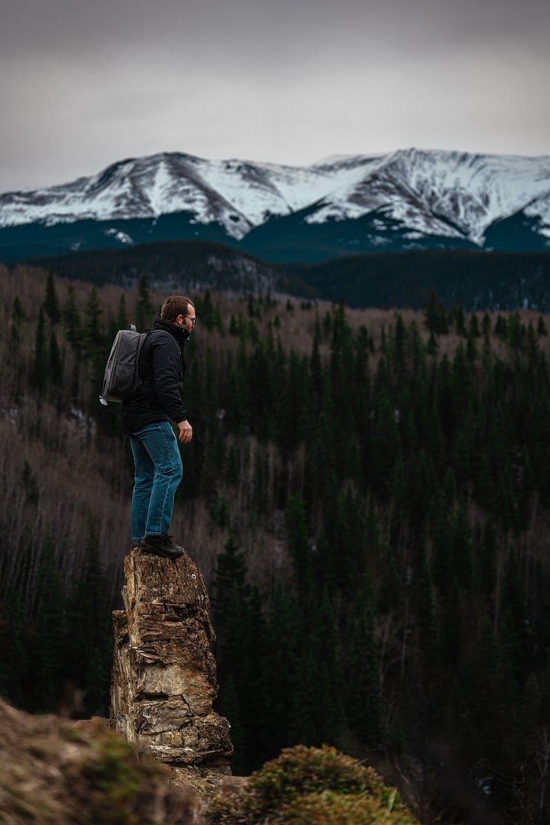 Hiker on a mountain trail